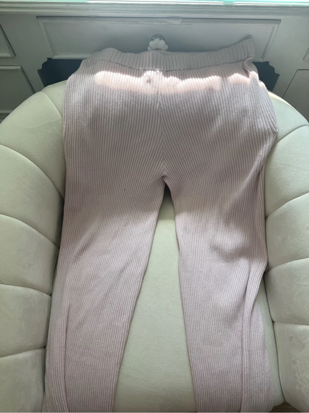 Tory Burch Light Pink Ribbed Cashmere Blend Maxi Skirt